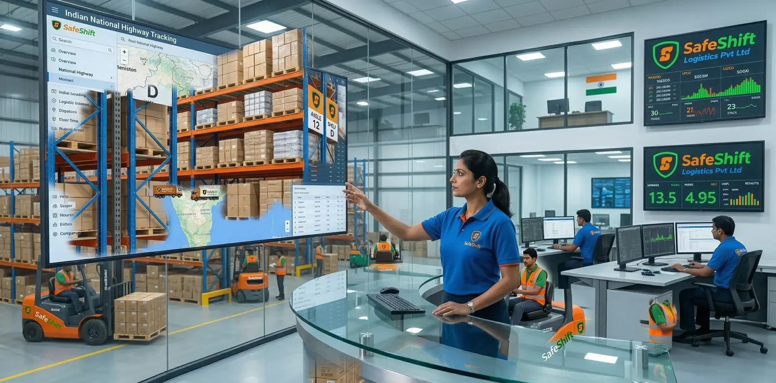 SafeShift FTL full truck load dedicated freight vehicle for direct origin to destination delivery without mid-journey offloading across Bihar and Jharkhand